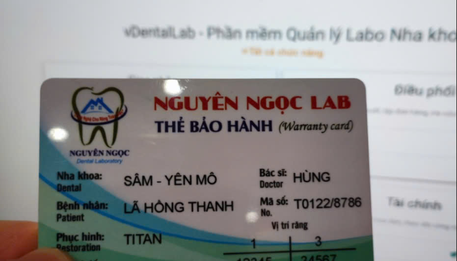 Clinic Warranty Card