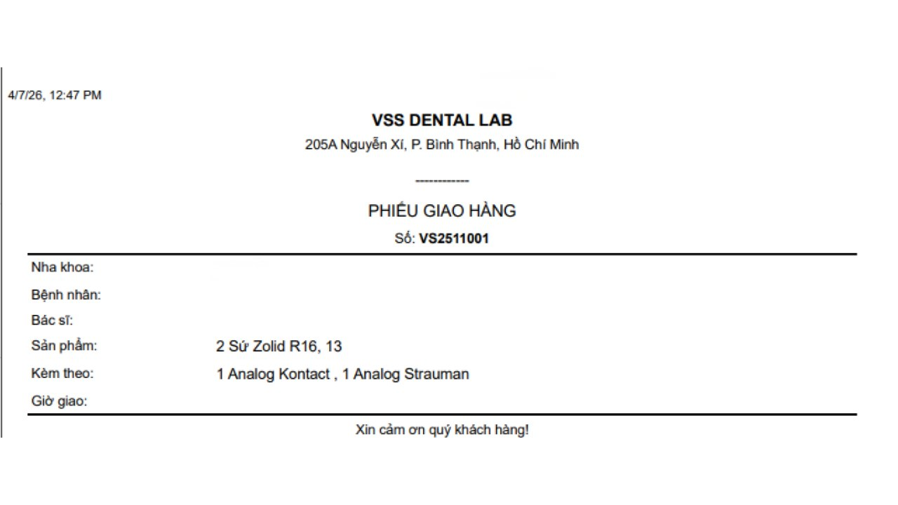 DentalSO Documents and Templates - Phần mềm quản lý labo nha khoa giá rẻ, cho dùng thử miễn phí